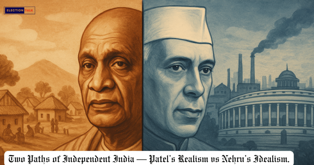 Ideological contrast between Sardar Patel and Jawaharlal Nehru after 1946 Congress President Election.